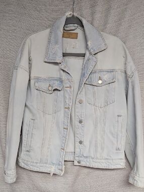 Blank NYC Light Wash Blue Distressed Denim Jacket